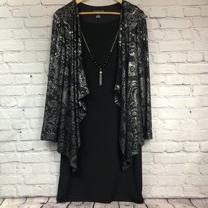 Jessica Howard Black and Silver Party Dress size 12 - NWT